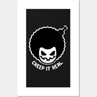 Fun Afro Halloween evil scary face Posters and Art